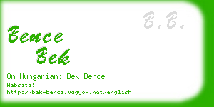 bence bek business card